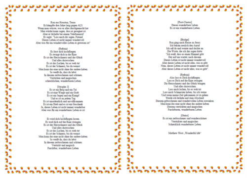 Lyrics "Wonderful Life" by Matthes West