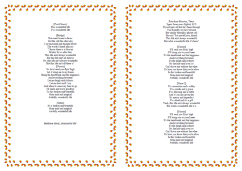 Lyrics "Wonderful Life" by Matthew West